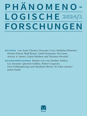 cover image of Phänomenologische Forschungen 2024-1